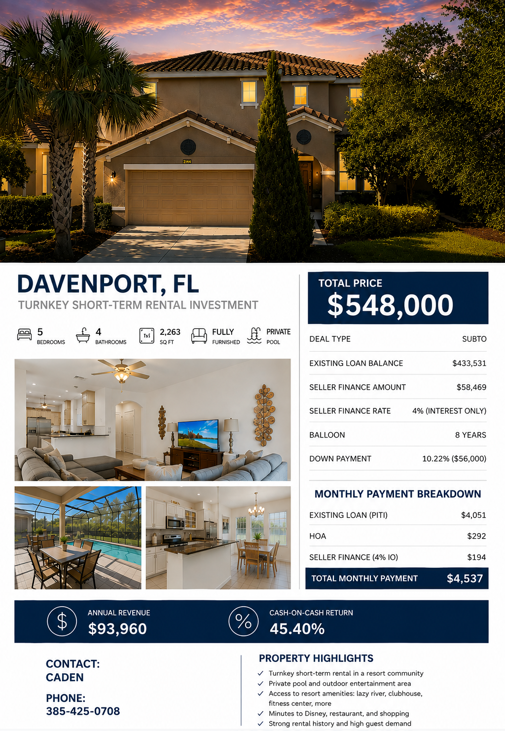 6BR Home in Davenport , FL