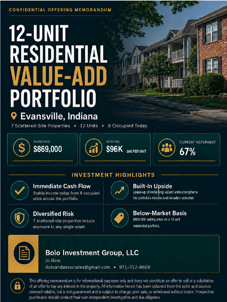 1BR Home in Evansville , IN