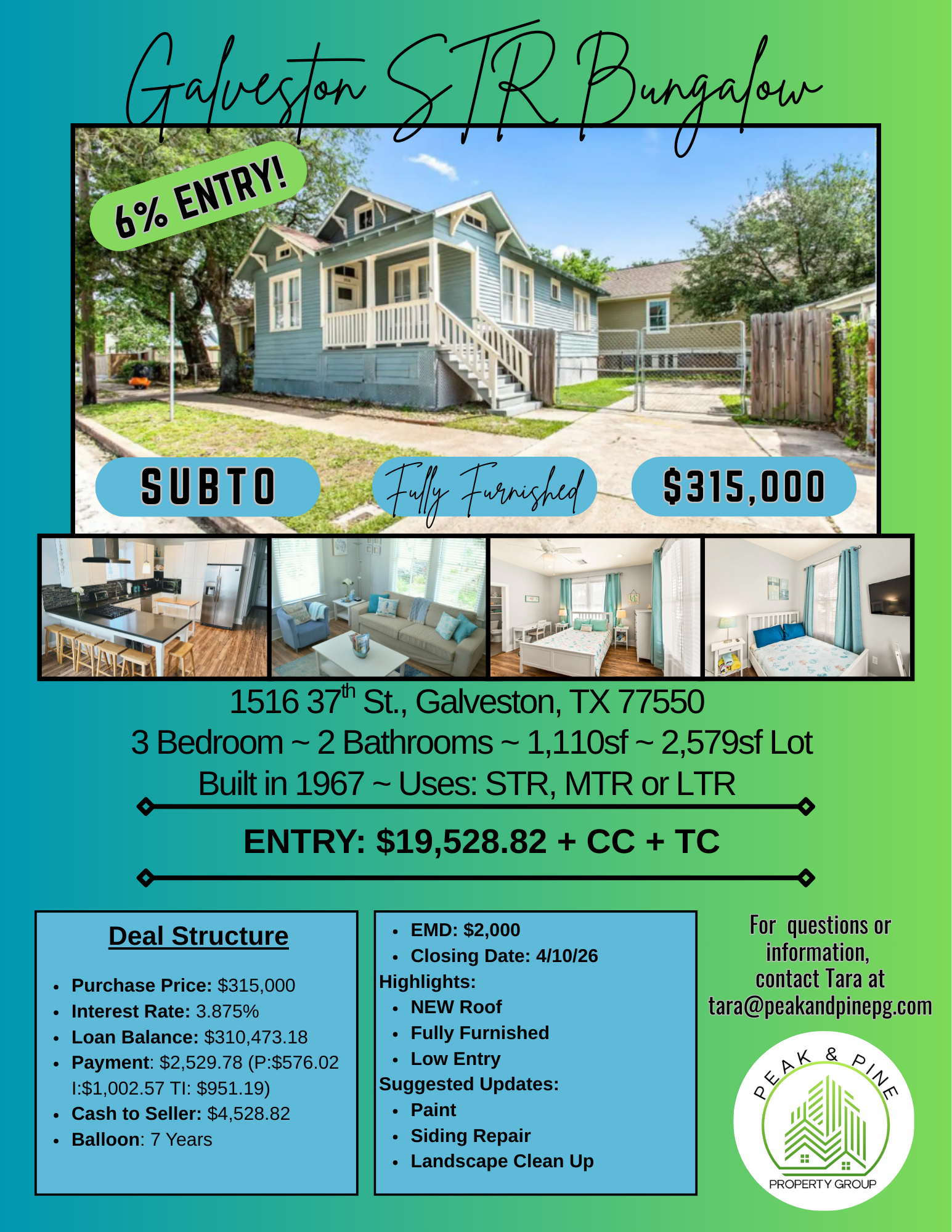 3BR Home in Galveston , TX